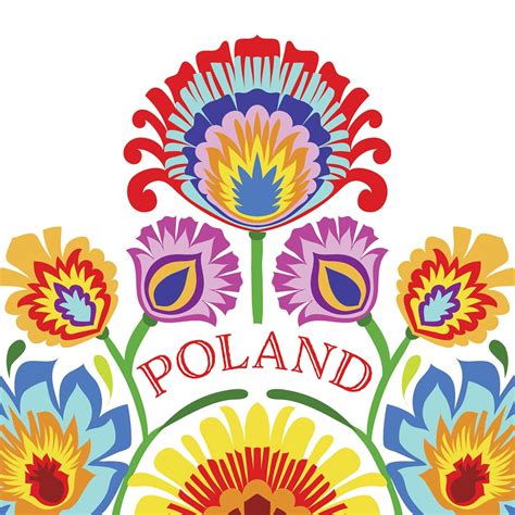 Polish Folk Art Print Wycinanki Flower Folk Colors X X Etsy