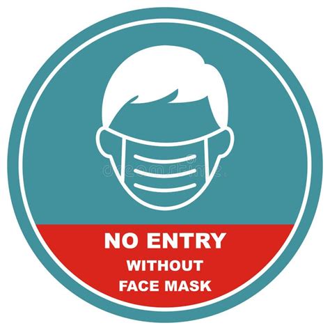 No Entry Without Face Mask Vector Illustration Stock Vector