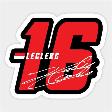 Charles Leclerc Signature Number By Petrolhead Racing Stickers