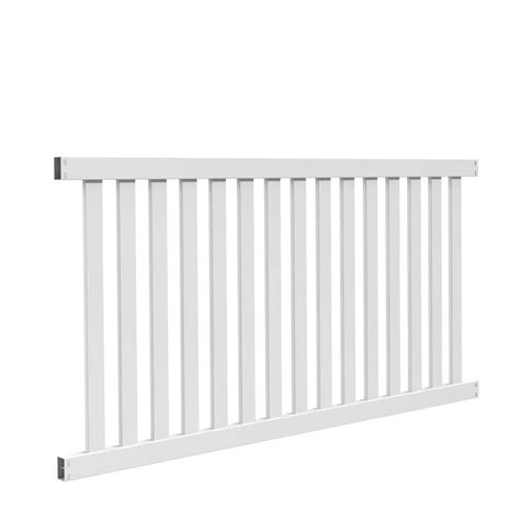 Veranda Ohio 4 ft. H x 8 ft. W White Vinyl Un-Assembled Fence Panel ...