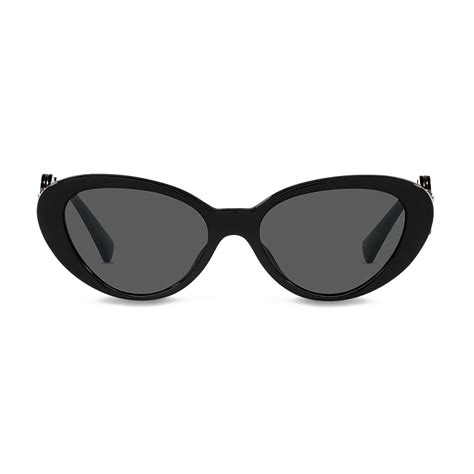 Versace Cat Eye Double Medusa Sunglasses Black Sunglasses Versace Eyewear Avvenice