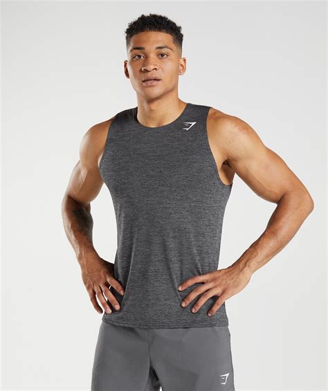 Gymshark Arrival Slim Marl Tank Blacksilhouette Grey Marl Gymshark