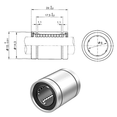 Lm8uu Linear Motion Bearing 8mm Diameter