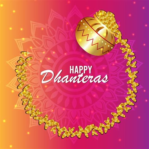 Concepto de diseño creativo de dhanteras felices Vector Premium