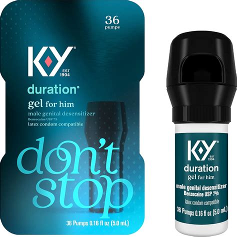 K Y Duration Gel For Men Male Genital Desensitizer 0 16 Oz 36 Pumps