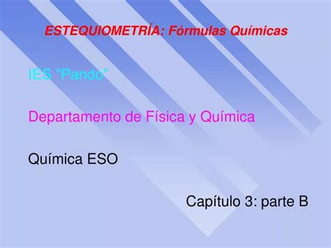 Ppt Estequiometr A F Rmulas Qu Micas Powerpoint Presentation Free