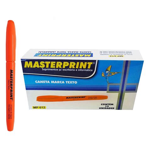 Caixa Marca Texto Laranja Masterprint Mp Mundoware