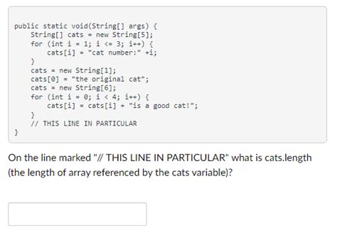 Solved Public Static Void String Args String Cats Chegg