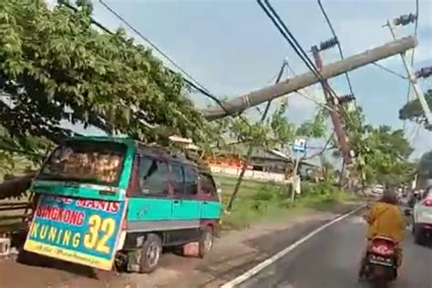 Angin Kencang Melanda Bangkalan Madura Tiang Listrik Dan Pohon Roboh