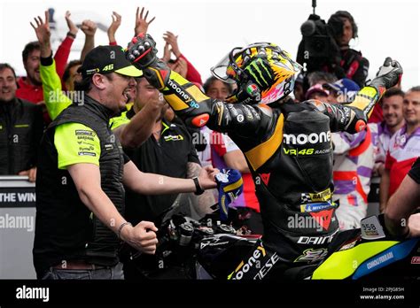 Italian Rider Marco Bezzecchi Of Ducati Mooney Vr46 Racing Celebrates