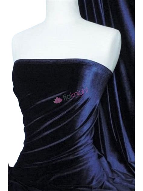 Velvet Velour 4 Way Stretch Spandex Lycra Navy Q559 Ny