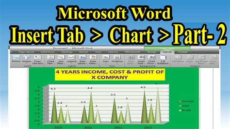 Ms Word Insert Tab Chart Part 2 মাইক্রোসফট ওয়ার্ড ইনসার্ট ট্যাব চার্ট পার্ট ২