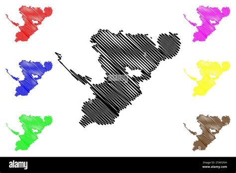 Lake Towuti Republic Of Indonesia Sulawesi Map Vector Illustration