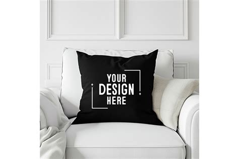 Beautiful Square Black Pillow Mockup Graphic By Bestmockupstore