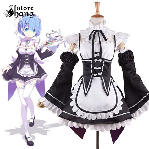 Re Zero Starting Life In Another World Ram And Rem Cosplay Costume Japanese Maid Uniform Halloween