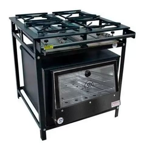 Cocina industrial MR Fogões4 Bocas Alta Pressão c Forno Standard glp