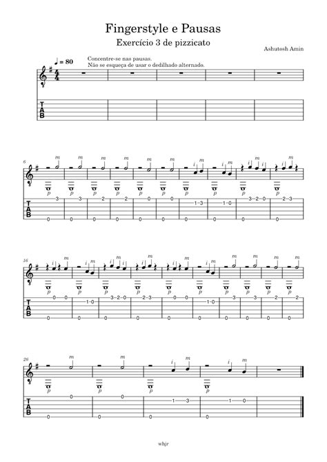 Gtr56 M6 Fingerstyle E Pausas Sheet Music For Guitar Solo