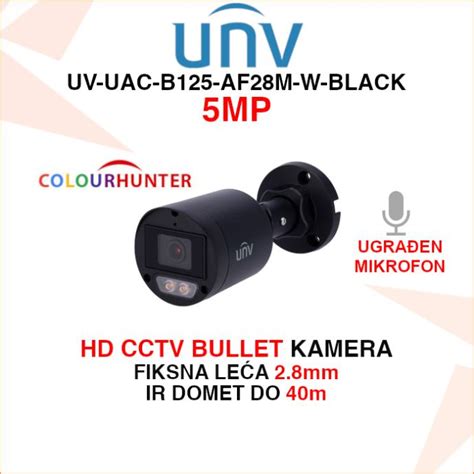 UNIVIEW UNIARCH FULL COLOR HD CCTV KAMERA UV UAC B125 AF28M W BLACK