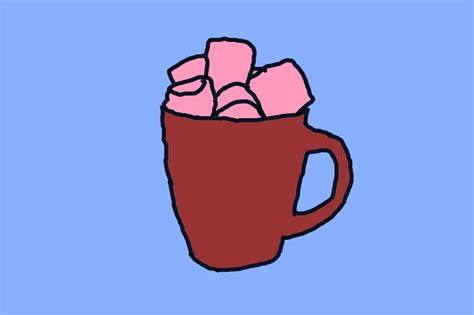PNG Of Hot Coco Mug Pink Marshmallows Graphic By Beyond The Bird Creative Fabrica
