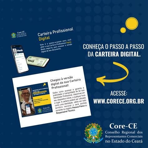 Core CE divulga passo a passo para emissão da carteira profissional