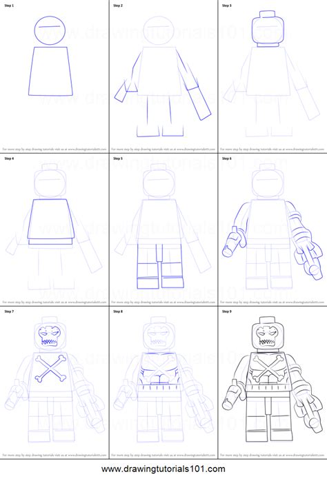 How To Draw Lego Crossbones Printable Drawing Sheet By