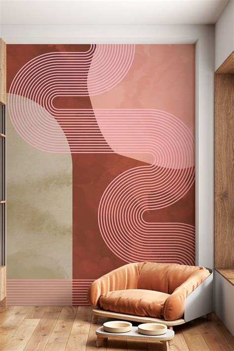 Earthy Retro 70s Curvy Cosmic Space Wallpaper Happywall Retro