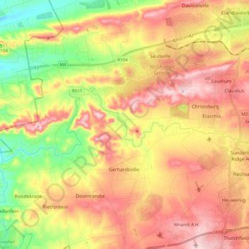 Hennops topographic map, elevation, terrain