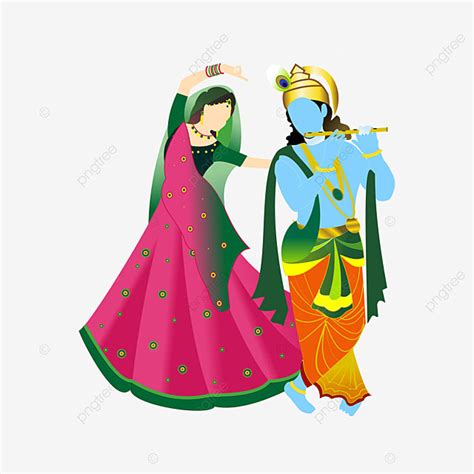 Radha Krishna Clipart Hd PNG, Lord Krishna Radha Vector Illustration ...