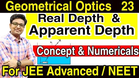 Real Depth And Apparent Depth Apparent Depth Numericals Ray