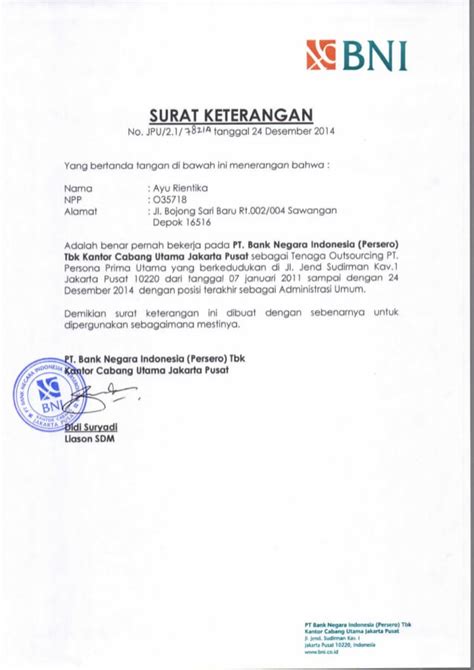 8 Contoh Surat Keterangan Kerja Terlengkap Untuk Berbagai Keperluan