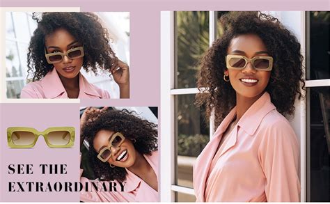 Amazon SOJOS Retro S Nude Rectangle Sunglasses For Women Trendy Chunky Glasses Beige