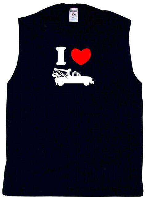 I Heart Love Tow Truck Silhouette Mens Tee Shirt Pick Size Color Small