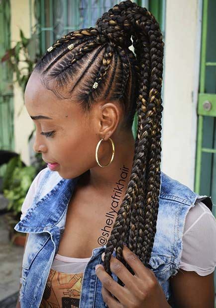 Impressive Braided Weave Hairstyles In Ponytails