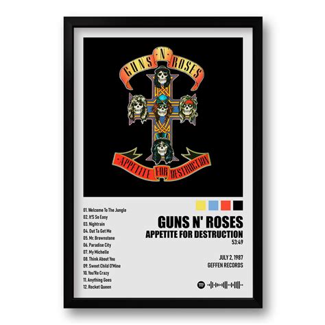 Quadro Álbum Appetite For Destruction Guns N Roses 40x60