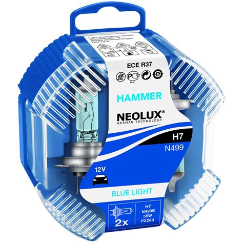 Set 2 Becuri Auto Cu Halogen Pentru Far Neolux H7 Blue Light 12v 55w