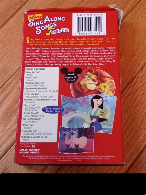 Disneys Sing Along Songs Mulan Honor To Us All Vhs Tested And