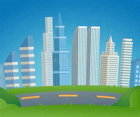 Cartoon cityscape stock vector. Illustration of color - 23108251