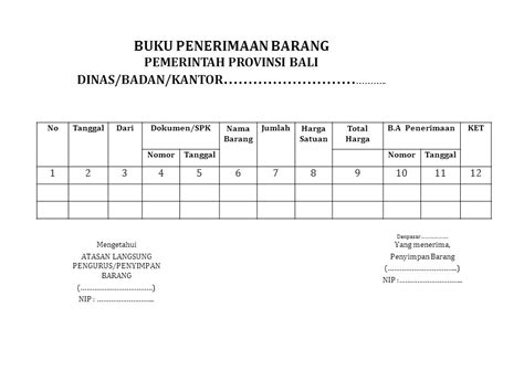 Detail Contoh Buku Penerimaan Barang Koleksi Nomer 20