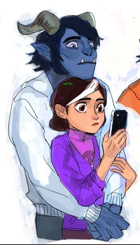 Jim As A Half Troll And His Girlfriend Claire From Trollhunters