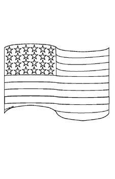 American Flag Outline Clipart by The Purple Pencil Store | TPT