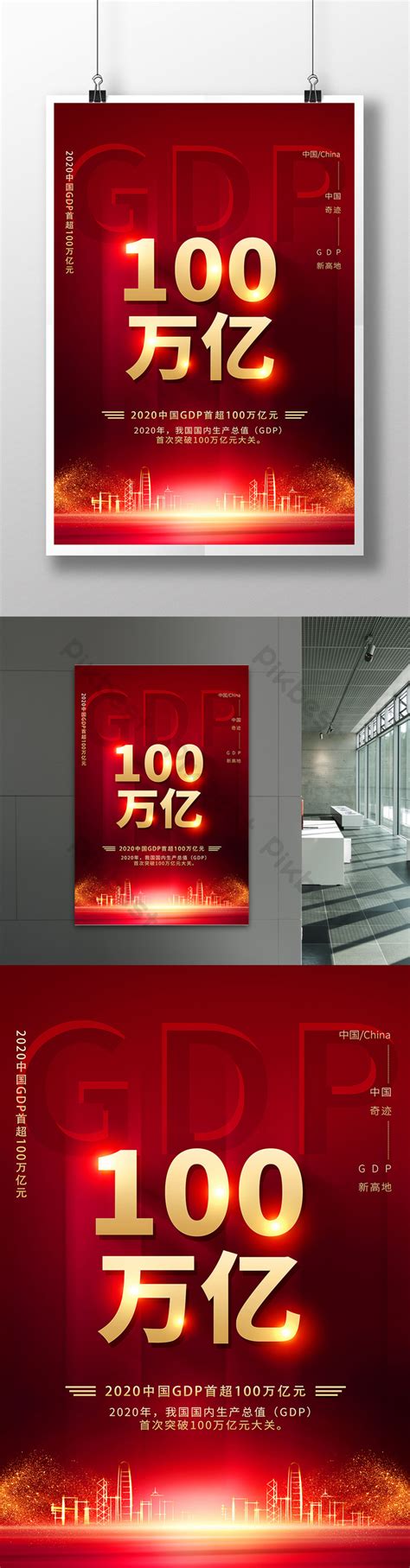 Red 2020 China Gdp Exceeds 100 Trillion Yuan Poster Psd Free Download