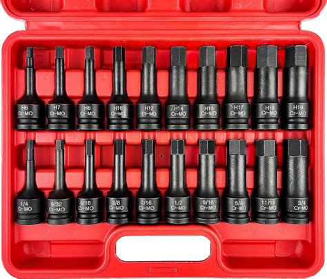 WETT 1 2 Drive Master Impact Hex Bit Set 20 Piece Hex Driver Socket