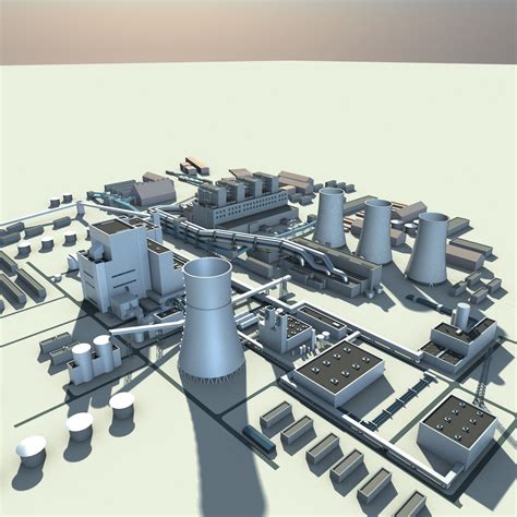 Thermal Power Plant 3d Model Cgtrader