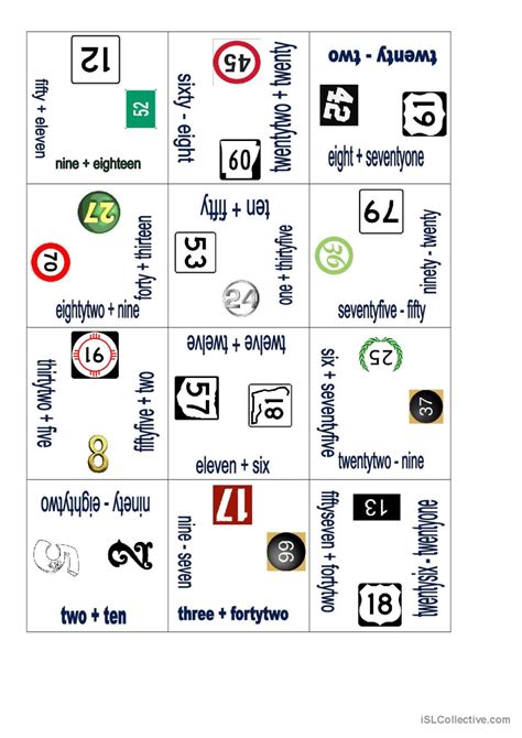 Numbers Puzzle Warmer Filler English ESL Worksheets Pdf Doc