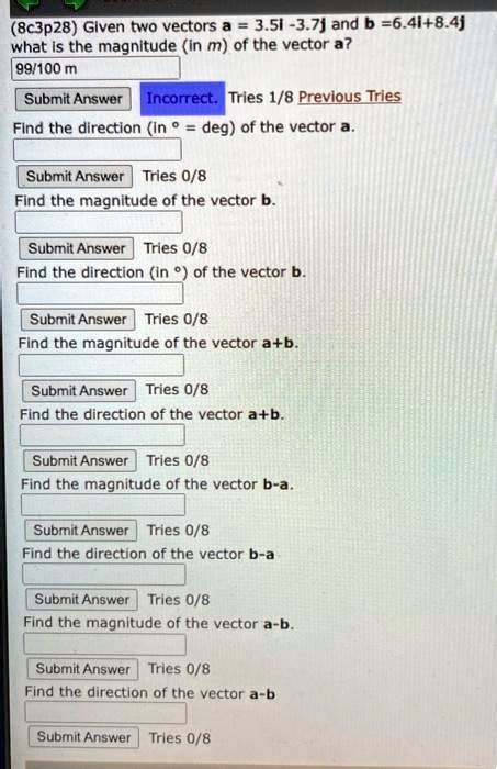 Solved 8c3p28glven Two Vectors A35l 37j And B64i84j What Is The