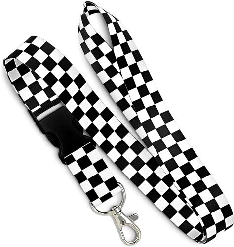 Amazon White Black Lanyards For Id Badges Checkered Lanyard