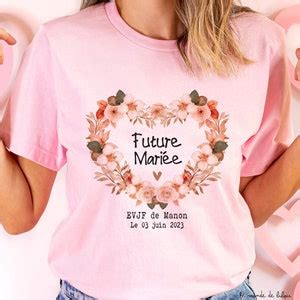 Tee Shirt Evjf Personnalis C Ur Terracotta Et Rose T Shirt Blanc Ou