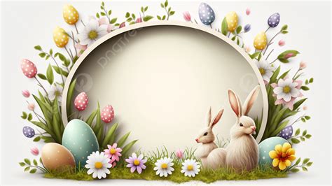 Easter Eggs Bunny Border Background Easter Easter Eggs Rabbit