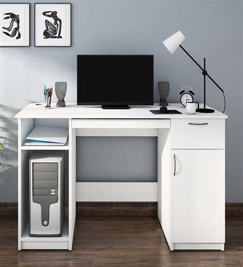 Buy Athos Computer Table In Frosty White Finish At 37 OFF By Woodbuzz