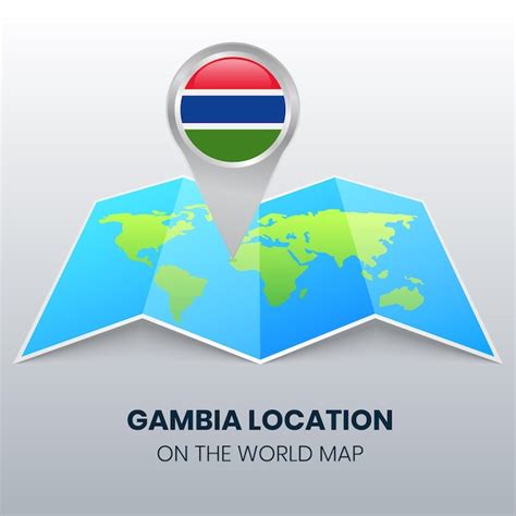 Premium Vector Location Icon Of Gambia On The World Map Round Pin